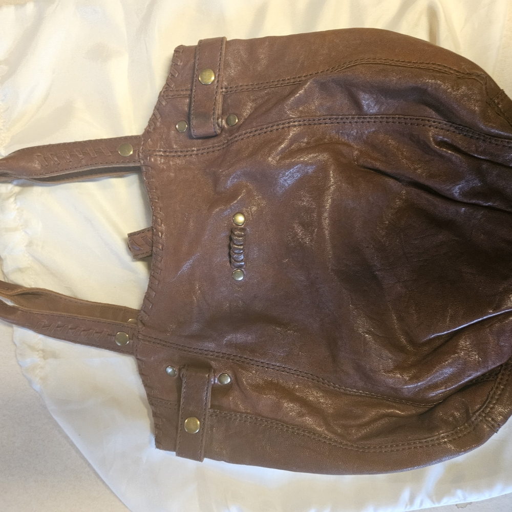 Lucky Brand Brown and Gold Shoulder Bag